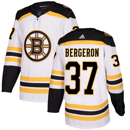 Men's Adidas Boston Bruins #37 Patrice Bergeron White Stitched NHL Jersey